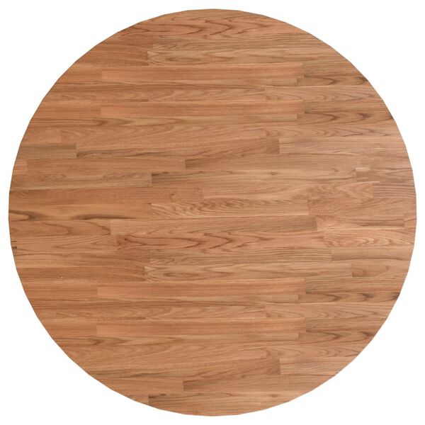vidaXL Dessus de table rond Marron clair &Oslash;90x1,5 cm Bois ch&ecirc;ne trait&eacute;