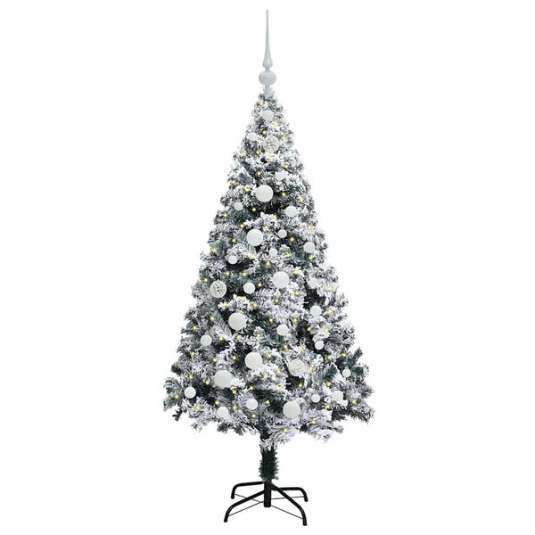 vidaXL Sapin de No&euml;l artificiel Blanc 150 cm PVC, Acier et Plastique