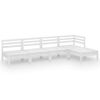 vidaXL Salon de jardin 5 pcs Bois de pin massif Blanc