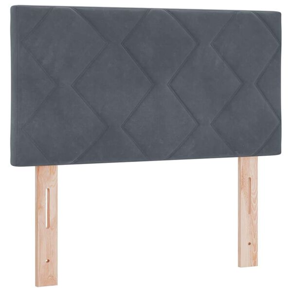 vidaXL Tête de lit avec tête de lit Gris foncé 80 cm Velours