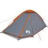 vidaXL Tente de camping &agrave; d&ocirc;me 2 personnes gris et orange imperm&eacute;able