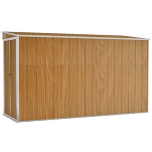 vidaXL Abri de jardin mural marron 118 x 288 x 178 cm Acier galvanis&eacute;
