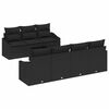 vidaXL Ensemble de Canap&eacute;s 8 pc Noir polyrotin