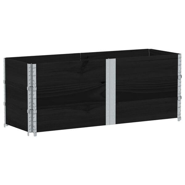 vidaXL Colliers de palette 3 pcs noir 150x50 cm bois de pin solide