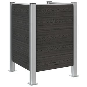 vidaXL Cl&ocirc;ture de poubelle Gris 85 x 85 x 115 cm Aluminium et WPC