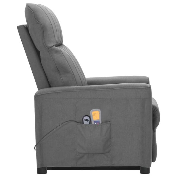 vidaXL Fauteuil de massage inclinable Gris clair Tissu