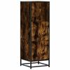vidaXL Buffet haut ch&ecirc;ne fum&eacute; 35,5x35x106,5 cm bois d'ing&eacute;nierie m&eacute;tal
