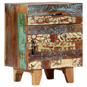 vidaXL Table de chevet sculpt&eacute;e &agrave; la main 40x30x50cm Bois r&eacute;cup&eacute;ration