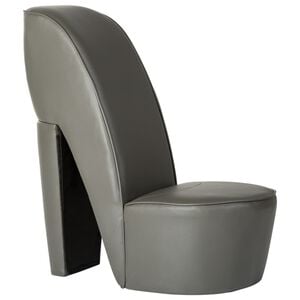vidaXL Chaise en forme de chaussure &agrave; talon haut Gris Similicuir