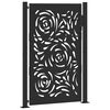 vidaXL Portail de jardin noir 100x150 cm en acier avec motif flamme