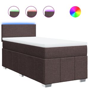 vidaXL Sommier &agrave; lattes de lit avec matelas Marron fonc&eacute; 100x200 cm