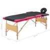 vidaXL Table de massage pliable 2 zones Bois Noir et rose