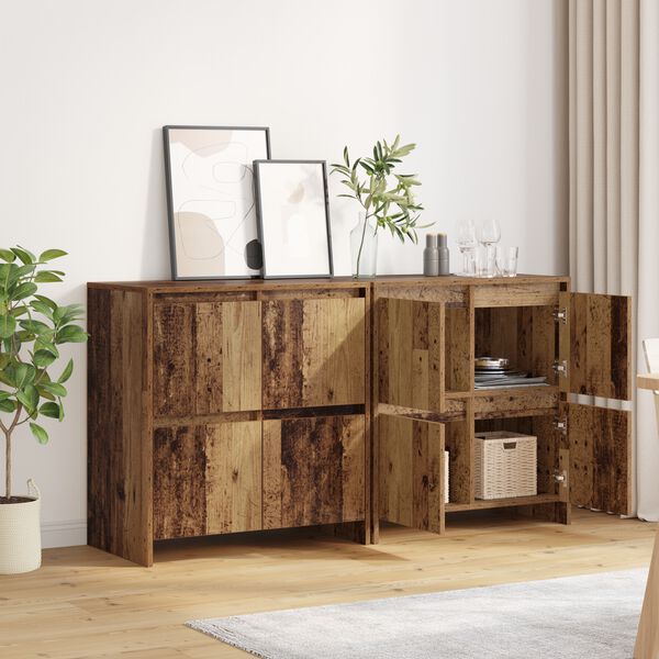 vidaXL Buffets 2 pcs Bois ancien 70 x 41 x 75 cm Bois d'ing&eacute;nierie