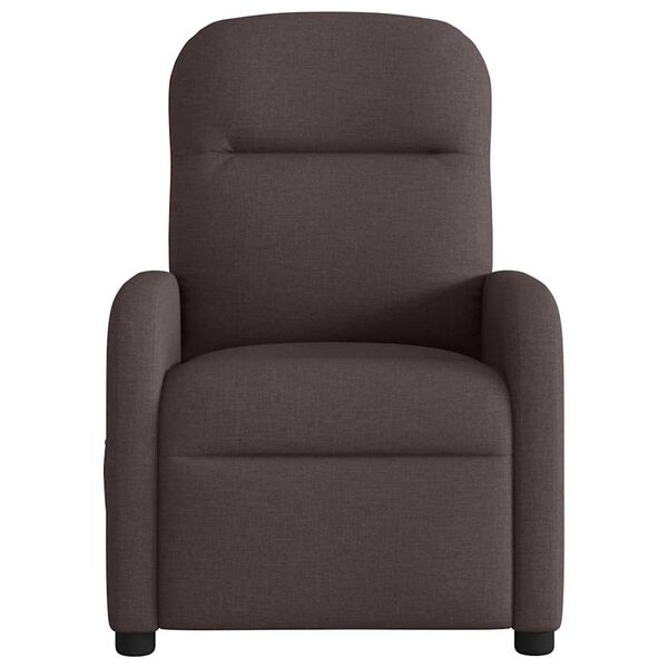 vidaXL Fauteuil de massage inclinable Marron fonc&eacute; Tissu