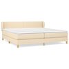 vidaXL Sommier &agrave; lattes de lit avec matelas Cr&egrave;me 200x200 cm Tissu