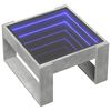 vidaXL Table basse avec LED infini gris béton 50x53x30 cm