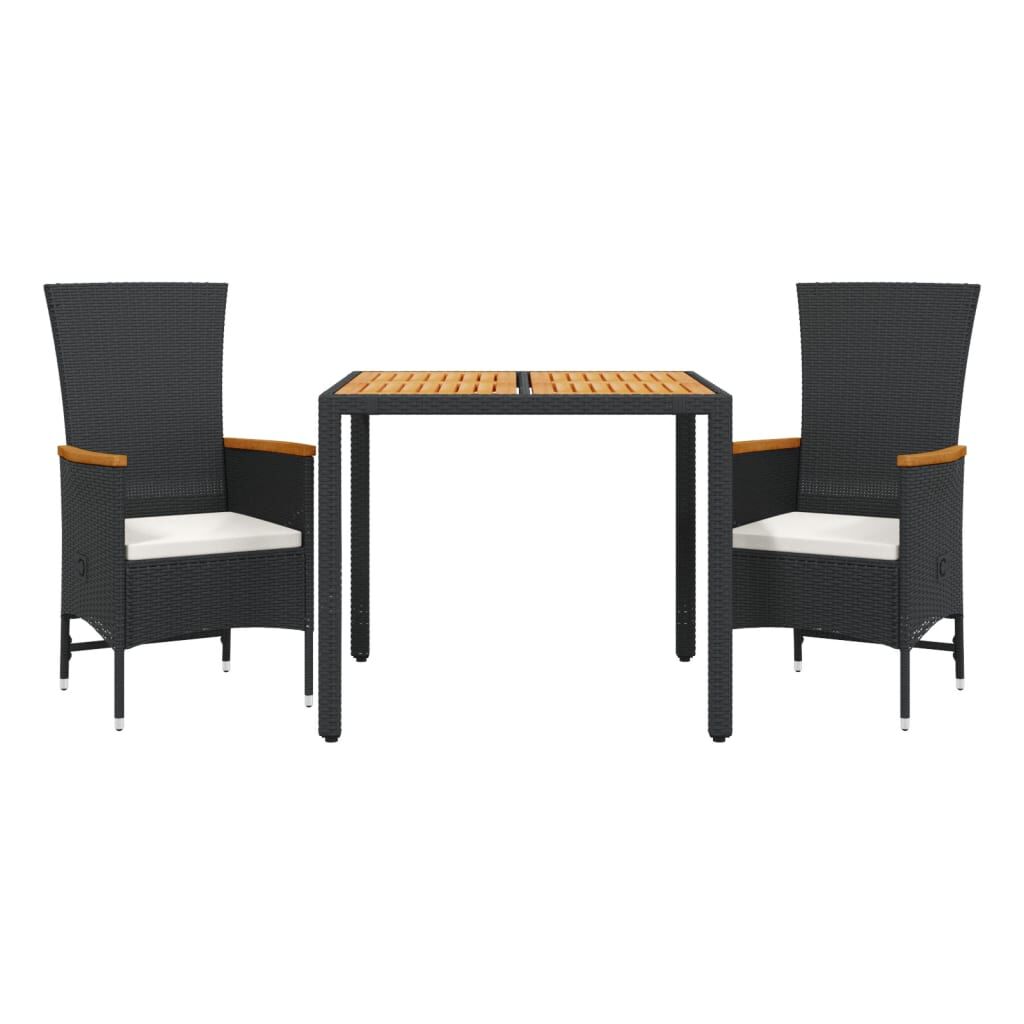 Ensemble Salon De Jardin 3 Pièces En Bois D'acacia VidaXL - Table Et 2 Chaises, Style Rustique Pour Extérieur - 6