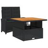 vidaXL Ensemble &agrave; manger de jardin coussins 2pcs noir r&eacute;sine tress&eacute;e