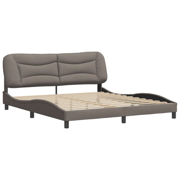 vidaXL Cadre de lit sans matelas Hvar taupe 180x200 cm tissu