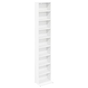 vidaXL Meuble CD Blanc 33 x 23,5 x 175 cm Bois d'ing&eacute;nierie