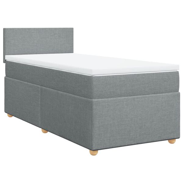 vidaXL Sommier à lattes de lit avec matelas Gris clair 100x200cm Tissu