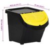 vidaXL Poubelles empilables avec couvercles 3 pcs noir PP 78 L
