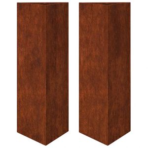 vidaXL Jardini&egrave;res 2 pcs triangulaire acier r&eacute;sistant aux intemp&eacute;ries