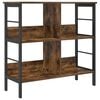 vidaXL &Eacute;tag&egrave;re 4 niveaux 82 x 32 x 79 cm Bois d'ing&eacute;nierie Ch&ecirc;ne fum&eacute;