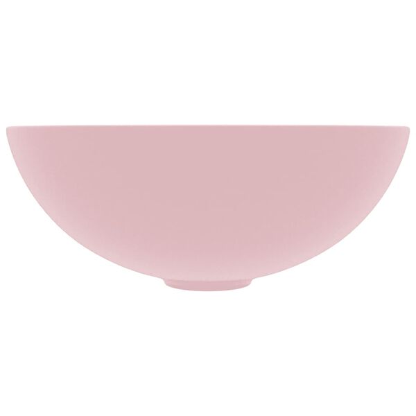 vidaXL Lavabo de salle de bain Céramique Rose mat Rond