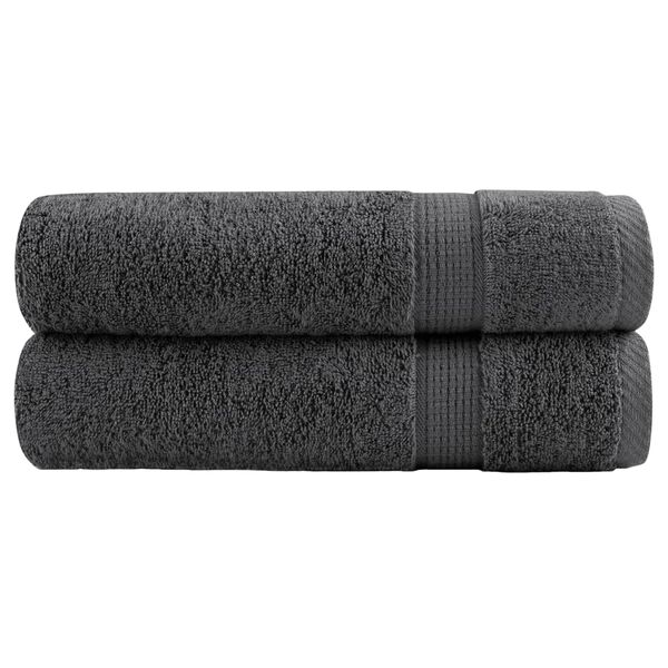 vidaXL Serviettes de douche de qualit&eacute; sup. SOLUND 2 pcs anthracite