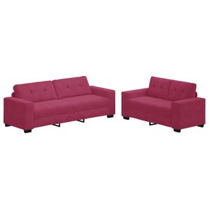 vidaXL | Ensemble de Canap&eacute;s | 2 pcs Rouge bordeaux 221 x 78 x 80 cm
