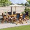 vidaXL Ensemble &agrave; Manger de jardin 7pcs bois d'acacia solide textil&egrave;ne
