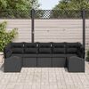 vidaXL Ensemble de canap&eacute; de jardin 7 pcs Noir Poly Rattan