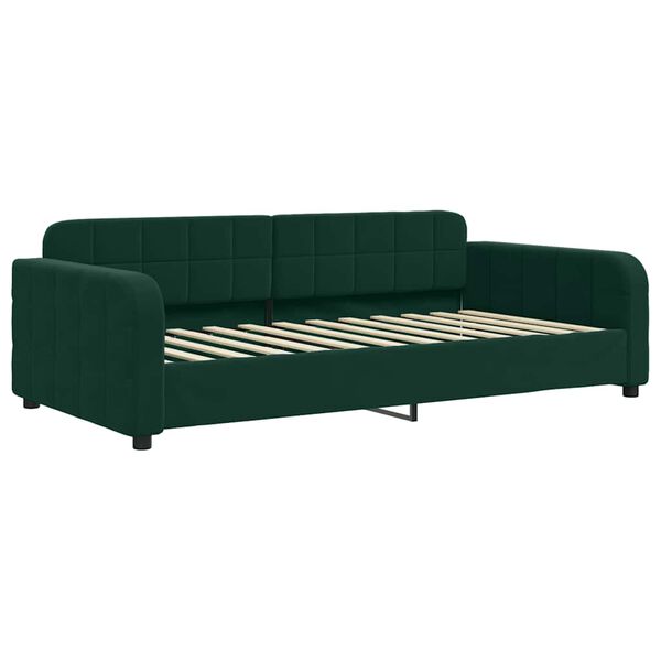 vidaXL Lit de jour avec matelas vert fonc&eacute; 100x200 cm velours