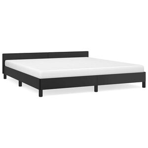 vidaXL Cadre de lit avec t&ecirc;te de lit sans matelas noir 160x200 cm