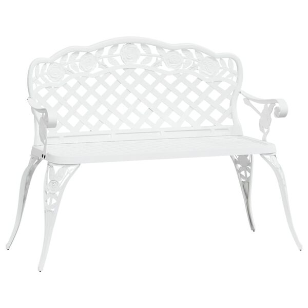 vidaXL Banc de jardin 108 cm Aluminium coulé Blanc