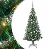 vidaXL Sapin de No&euml;l artificiel pr&eacute;-&eacute;clair&eacute; Vert 180 cm PVC et m&eacute;tal