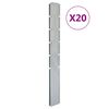 vidaXL Poteaux de cl&ocirc;ture 20 pcs argent&eacute; 160 cm&nbsp;acier galvanis&eacute;