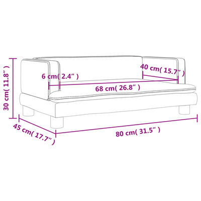 vidaXL Canapé pour enfants cappuccino 80x45x30 cm similicuir