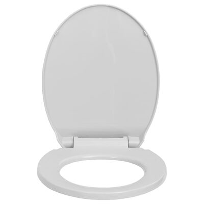 vidaXL Siège de toilette à fermeture en douceur Gris clair Ovale