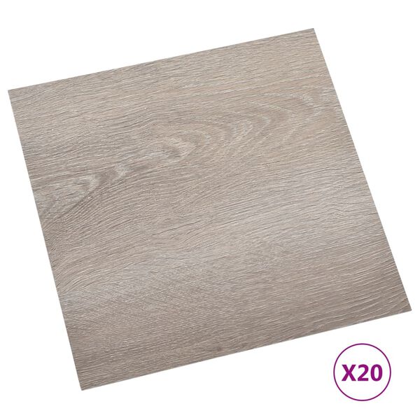 vidaXL Dalles de plancher autoadhésives 20 pcs PVC 1,86 m² taupe