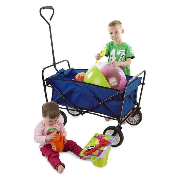 Practo Diable de jardin pliable bleu et noir