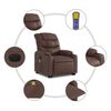 vidaXL Fauteuil inclinable de massage &eacute;lectrique marron similicuir