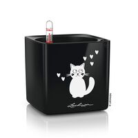 LECHUZA Jardinière de table CUBE Glossy CAT 14 ALL-IN-ONE Noir