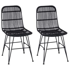 vidaXL Chaise de salle &agrave; manger 2 pcs Noir 41 x 55 x 85 cm
