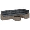 vidaXL Ensemble de canap&eacute; de jardin 7 pc Gris clair polyrotin