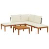vidaXL 6 pc Bois d'acacia massif et corde Naturel