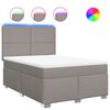 vidaXL Sommier &agrave; lattes de lit avec matelas Taupe 160x200 cm Tissu