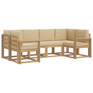 vidaXL Ensemble de canap&eacute;s d'ext&eacute;rieur 6 pc Blanc et Beige