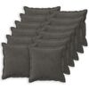 vidaXL Housse de coussin 12 pcs HOUTEN Gris fonc&eacute; 45 x 45 cm Velours